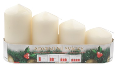 Advent Set of Candles 60, 75, 90, 105 x 50 mm, 4 pcs CREAM