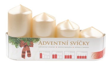 Advent Set of Candles 60, 75, 90, 105 x50 mm, 4 pcs VARNISH-CREAM