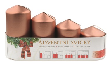 Advent Set of Candles 60, 75, 90, 105 x 50 mm, 4 pcs VARNISH-COPPER