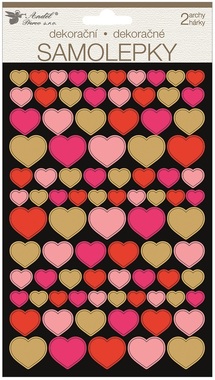 Stickers Hearts 14 x 25 cm, 2 Sheets