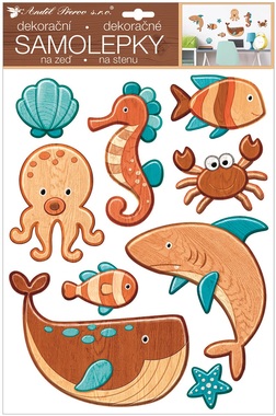 Wall Sticker 3D 41 x 28 cm, Sea Animals