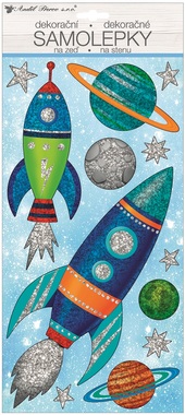 Wall Sticker holographic Rockets 40 x 18 cm