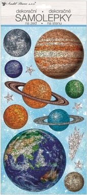 Wall Sticker holographic Planets 40 x 18 cm