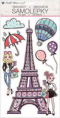 Wall Sticker w/Glitters 47 x 24 cm, Eiffel Tower