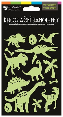 Glow in the dark 3D 10,5 x 20 cm stickers DINO