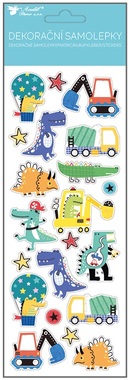 Dino Builder Stickers Plastic with Gloss 10.5 x 30.5 cm