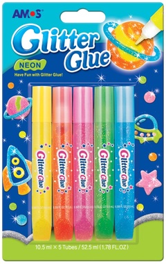 Glitter Glue Neon 10,5 ml, 5 colours