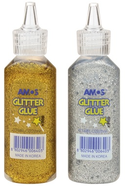 Glitter Glue 22 ml gold, silver
