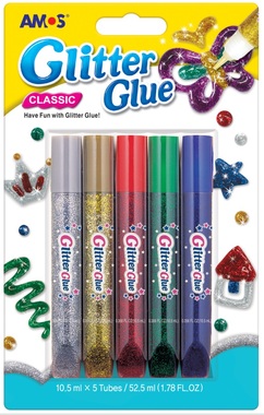 Glitter Glue Classic 10,5 ml, 5 colours