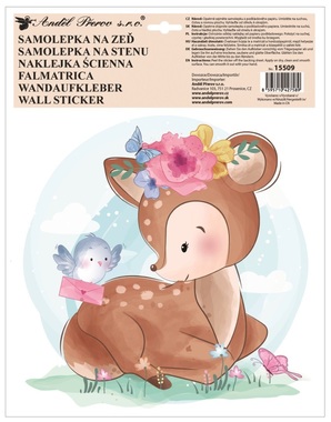 Wall Sticker, Colorful, Deer 30 x 42 cm