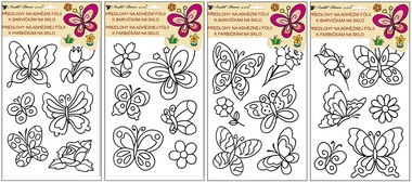 Stencils for Glass Deco w/raised outline, 30x21 cm, Butterflies