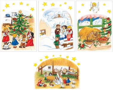 Painted Postcards Traditional Christmas 20 pcs 