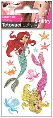 Glitter Tattoo Stickers 10,5x6 cm- Mermaids