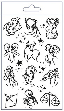  Tattoo Stickers 8,5 x 13 cm, Zodiac