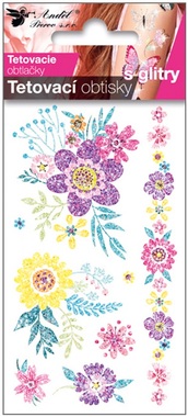 Glitter Tattoo Flower 10,5 x 6 cm