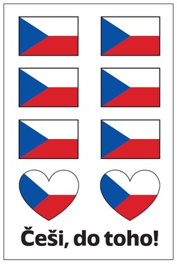 Tattoo Stickers 8,5 x 13 cm, Flags Czechs, go fot it! 