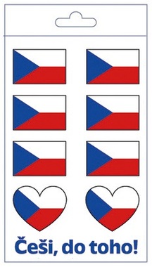 Tattoo Stickers 8,5 x 13 cm, Flags Czechs, go fot it! 