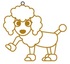 Suncatcher for Glass Deco with gold contour approx.8 cm, 1. POODLE