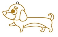 Suncatcher for Glass Deco with gold contour approx.8 cm, 2. DACHSHUND