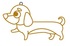 Suncatcher for Glass Deco with gold contour approx.8 cm, 2. DACHSHUND