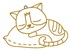 Suncatcher for Glass Deco with gold contour approx.8 cm, 5. SLEEPING CAT 