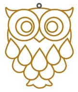 Suncatcher for Glass Deco with gold contour approx.8 cm, 8. OWL 
