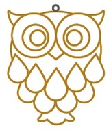 Suncatcher for Glass Deco with gold contour approx.8 cm, 8. OWL 