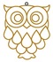 Suncatcher for Glass Deco with gold contour approx.8 cm, 8. OWL 