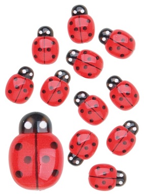 Ladybirds w/Sticker 2 cm, 12 pcs