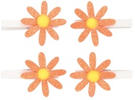 17108 Kytičky oranžové s glitry na kolíčku 5 cm, 4 ks v sáčku-1
