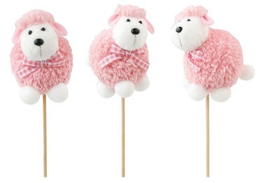 Plush Pink Sheep 7 cm + Stick