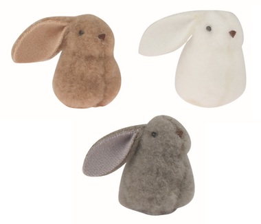 Fabric Bunny 5.5 x 6 x 6 cm on a clip