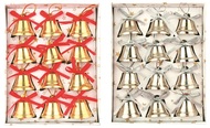 Bells, 12 pcs in box, gold, 2,5 cm