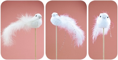 Plush White Bird 12 cm + Stick