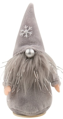 Standing Plush Gnome 12 cm, Grey