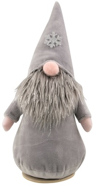 Standing Plush Gnome 28 cm, Grey