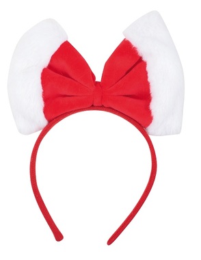 Plush Headband w/Christmas Bow