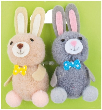 Hair Elastic w/Rabbit 2 pcs, 7 cm