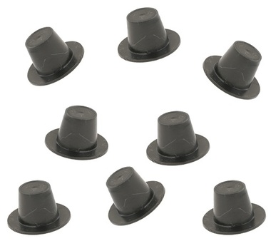 Plastic Hat for Crafting 8 pcs, 2,5 x1,5 cm, inner 1,5 cm