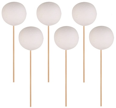 DIY Ball on Stick 5 cm+stick, 12 pcs in bag