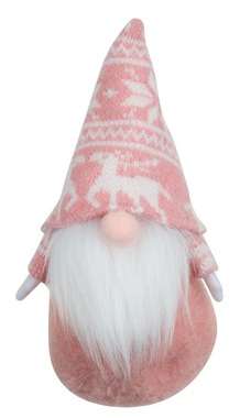 Standing Plush Gnome 21 cm, Pink