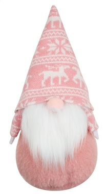 Standing Plush Gnome 32 cm, Pink
