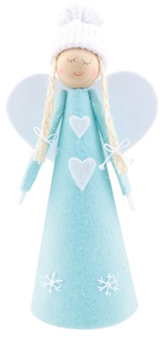 Standing Plush Angel 20 cm, White and Baby Blue