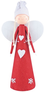 Standing Plush Angel 40 cm, White and Red