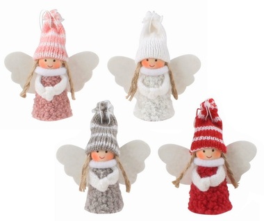Angel in knitted Dress 8 x 9.5 x 3.5 cm for hanging