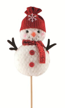 Snowman with Scarf 7 x 11 x 4 cm + skewers