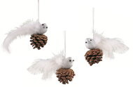 Bird on a Pine Cone silver 13 x 8 x 5 cm for hanging