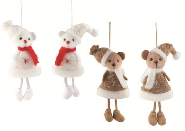 Teddy Bear with Snowflake 8 x 20 x 4 cm for hanging