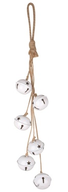 Hanging Jingleballs on Rope White 51 cm