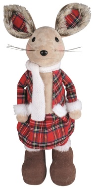 Standing Mouse in Checkered Skirt 39 cm 